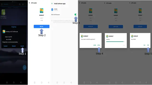 this explains how to install bombitup apk